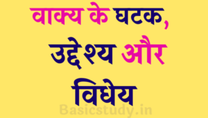 वाक्य के घटक in hindi